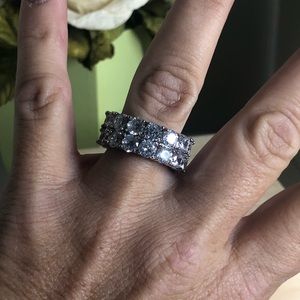 6ct brilliant cut CZ double eternity band